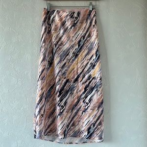 NWOT Aritzia babaton multi color midi slip skirt size 6